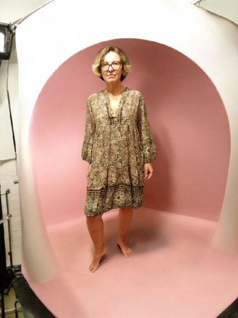 Sukienka Khaki z falbaną