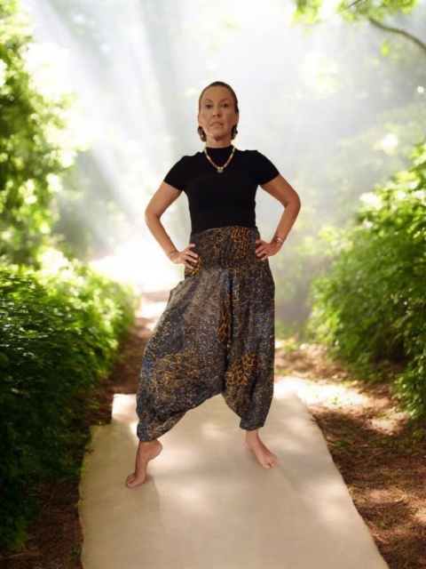 Szarawary ze złotym wzorem Made in India